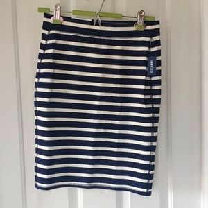 Navy and White striped skirt